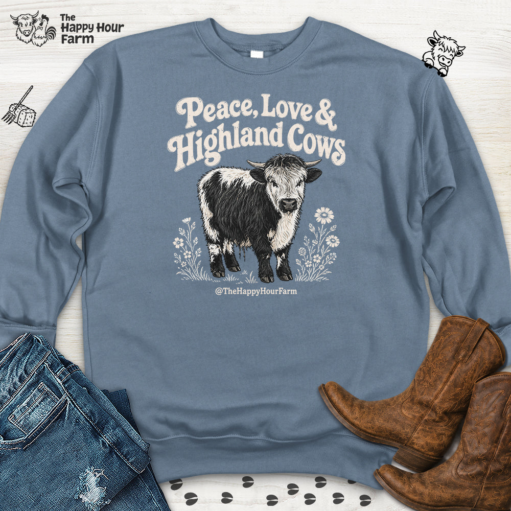 Peace, Love & Highland Cows Sweatshirt