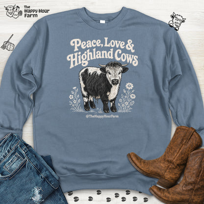 Peace, Love & Highland Cows Sweatshirt