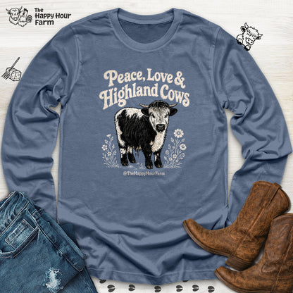 Peace, Love & Highland Cows Long Sleeve