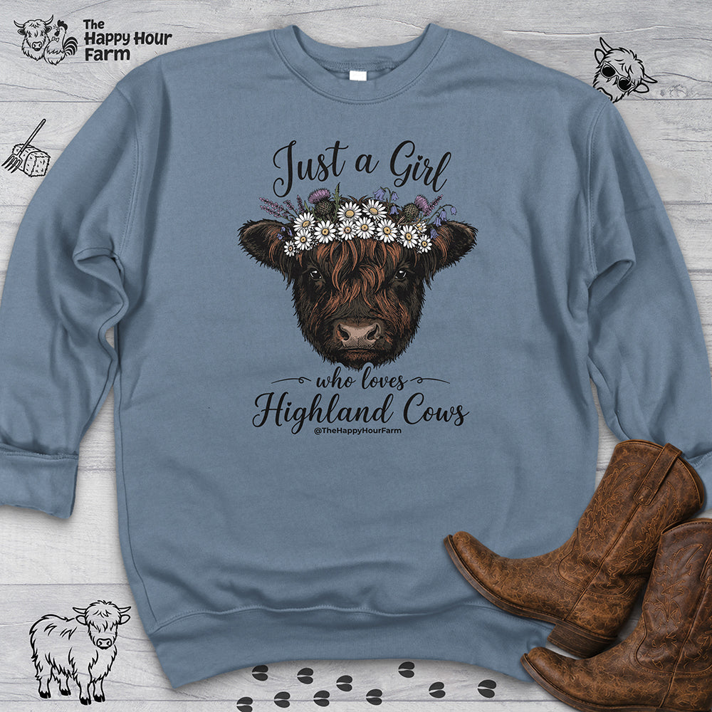 Just a Girl Who Love Highland Cow Sweatshirt