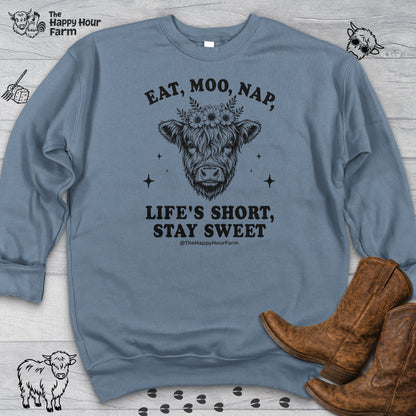 Eat, Moo, Nap Sweatshirt