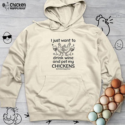 Wine and Chickens Hooded Sweatshirt