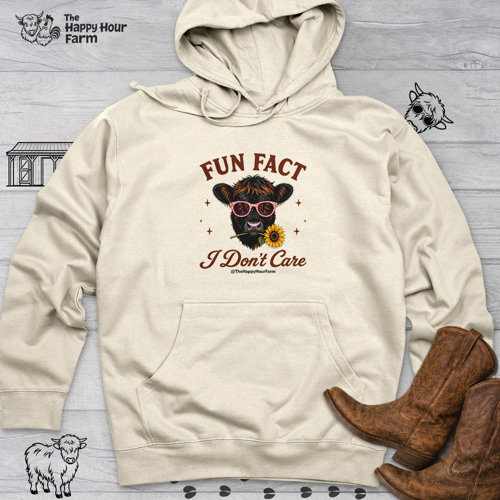 Fun Fact I Don't Care Hooded Sweatshirt