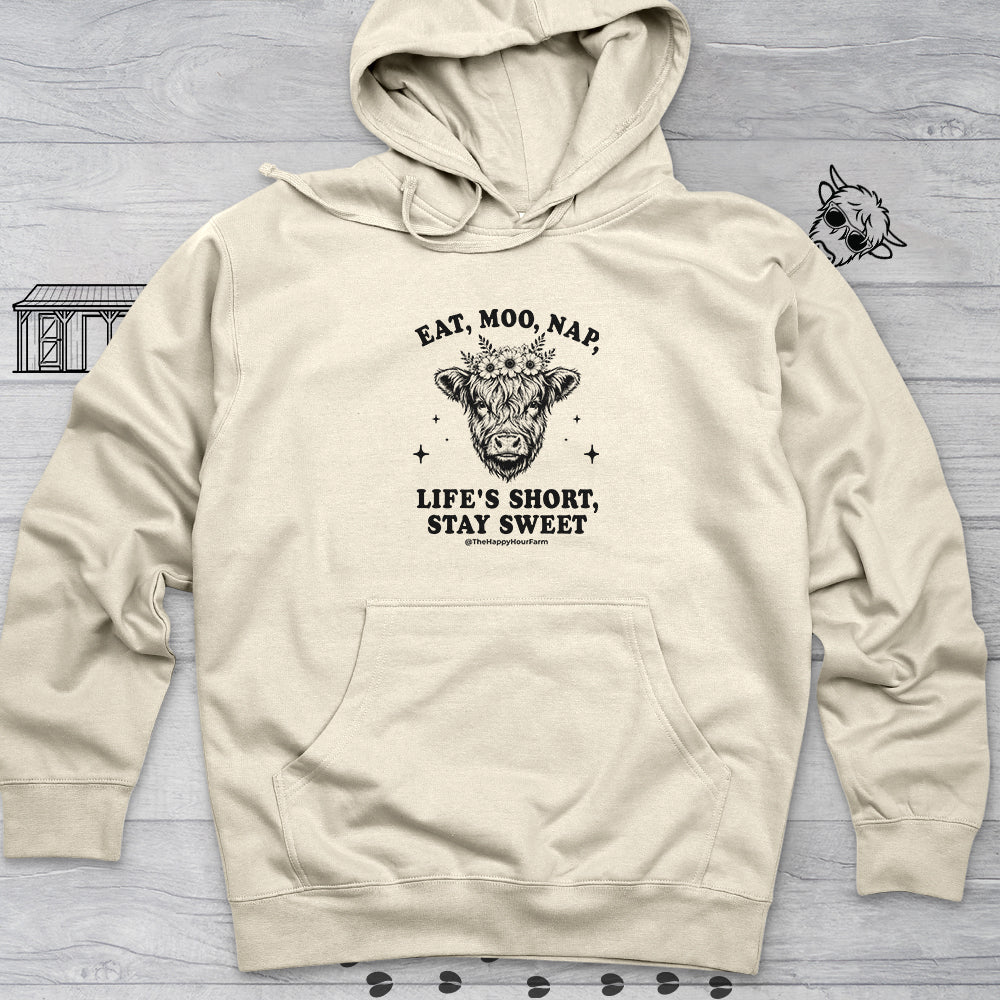 Eat, Moo, Nap Hooded Sweatshirt