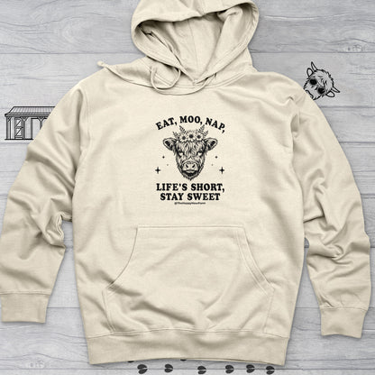 Eat, Moo, Nap Hooded Sweatshirt