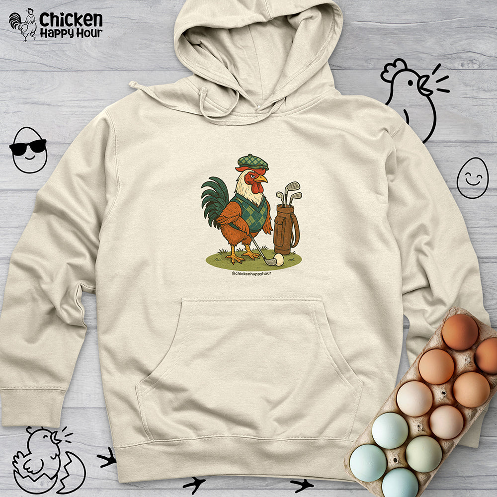Rooster Playing Golf Hooded Sweatshirt