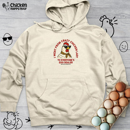 Went From Crazy Chicken Lady Hooded Sweatshirt