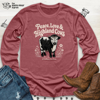 Peace, Love & Highland Cows Long Sleeve