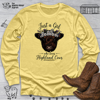 Just a Girl Who Love Highland Cow Long Sleeve