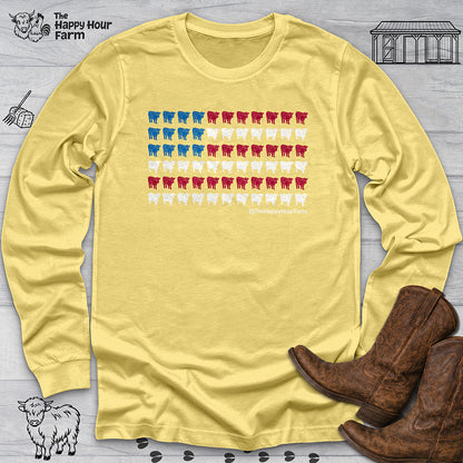 American Flag Cows Long Sleeve