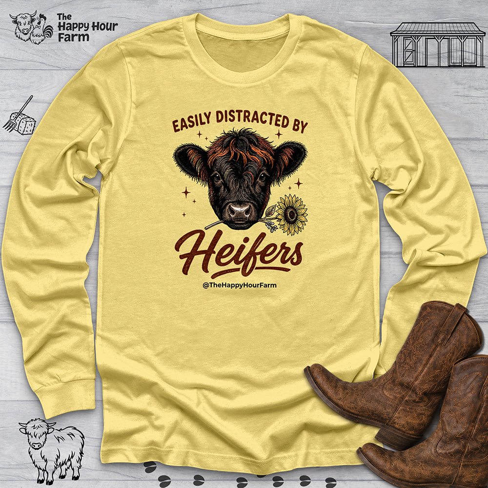 Easily Distracted by Heifer Long Sleeve