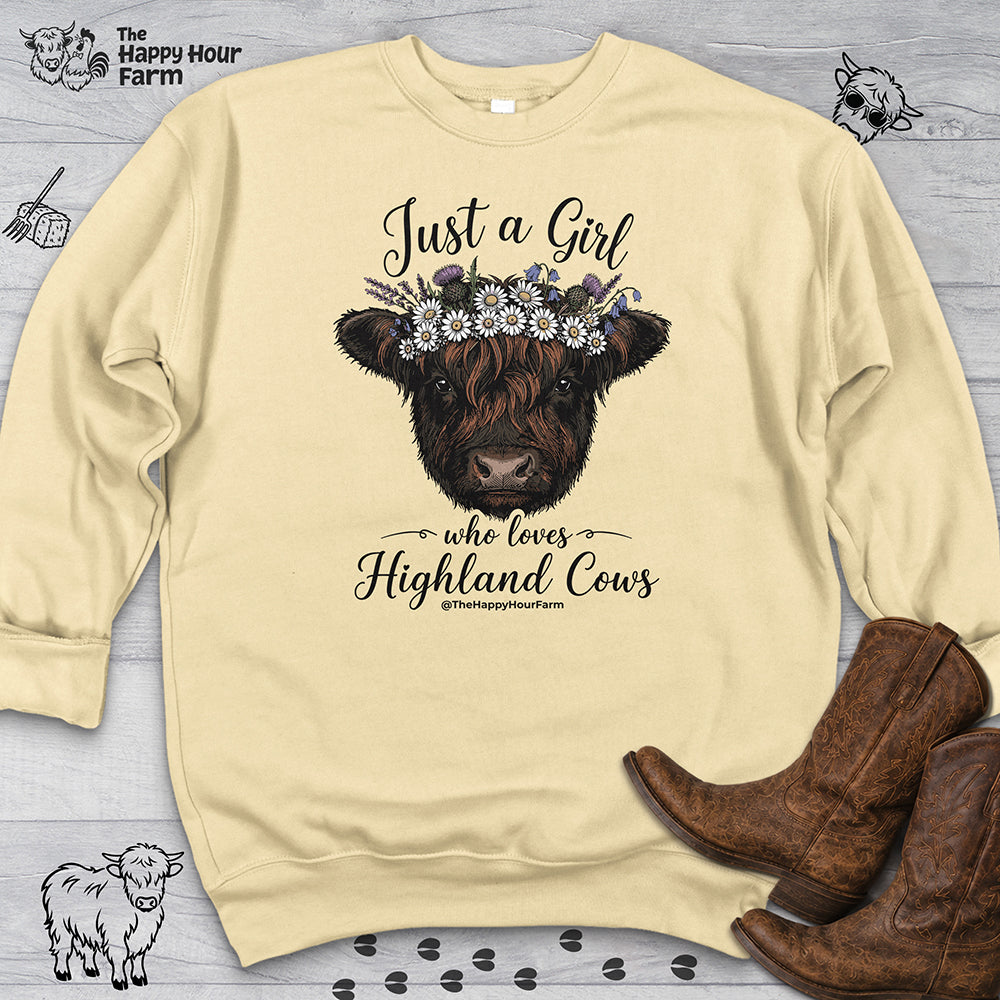 Just a Girl Who Love Highland Cow Sweatshirt