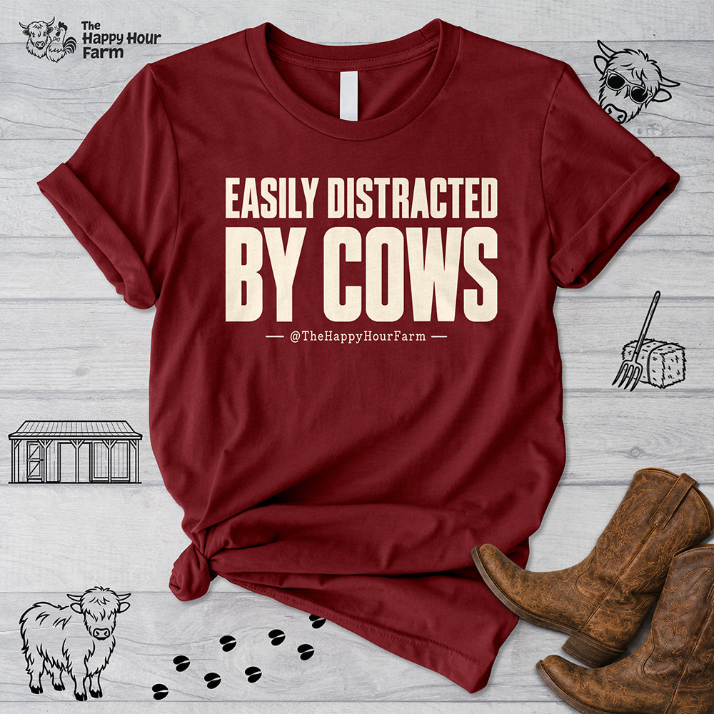 Easily Distracted by Cows Unisex Tee