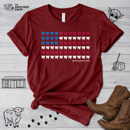 American Flag Cows Unisex Tee