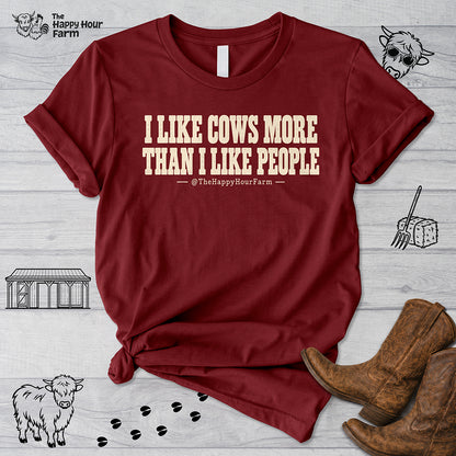 I Like Cows More Than People Unisex Tee