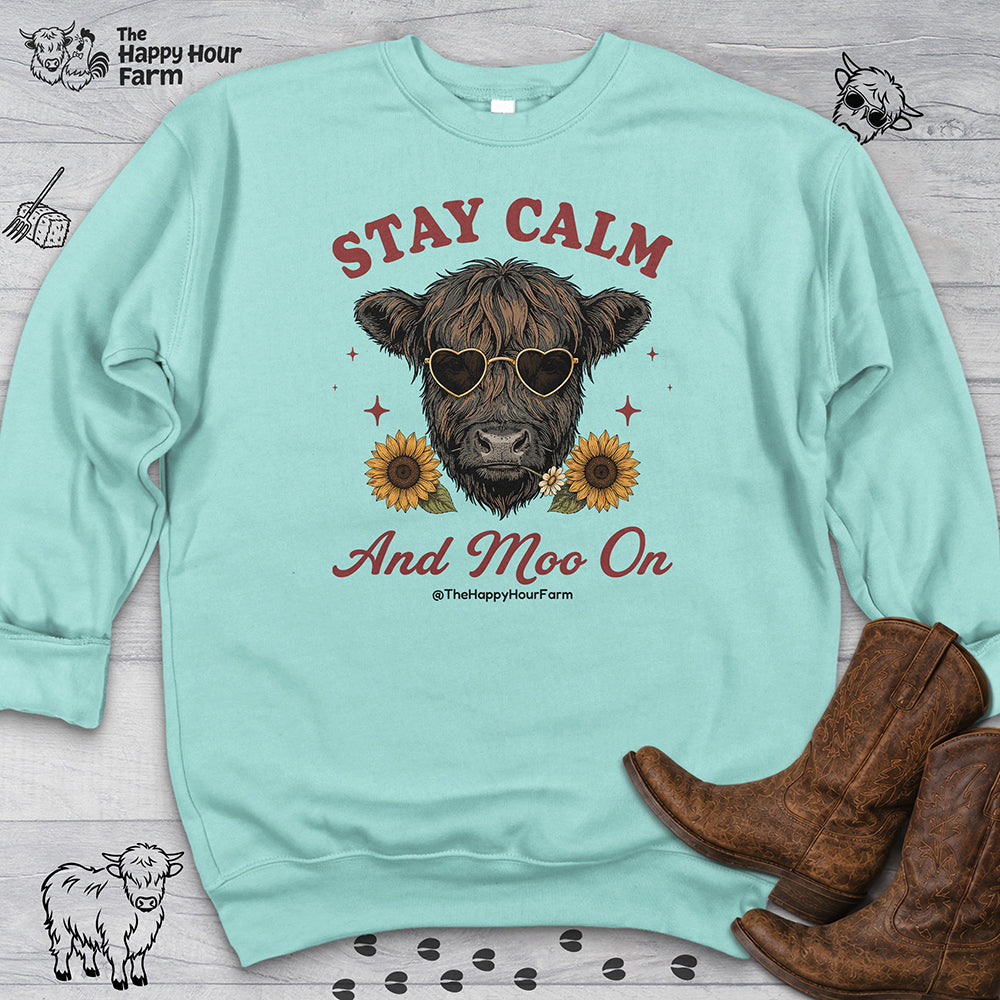Stay Calm And Moo On Sweatshirt
