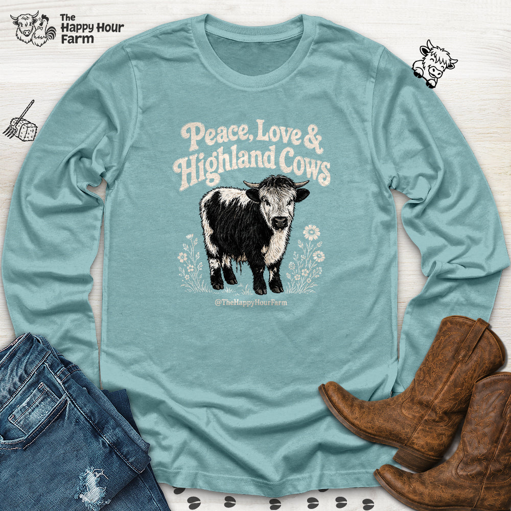 Peace, Love & Highland Cows Long Sleeve