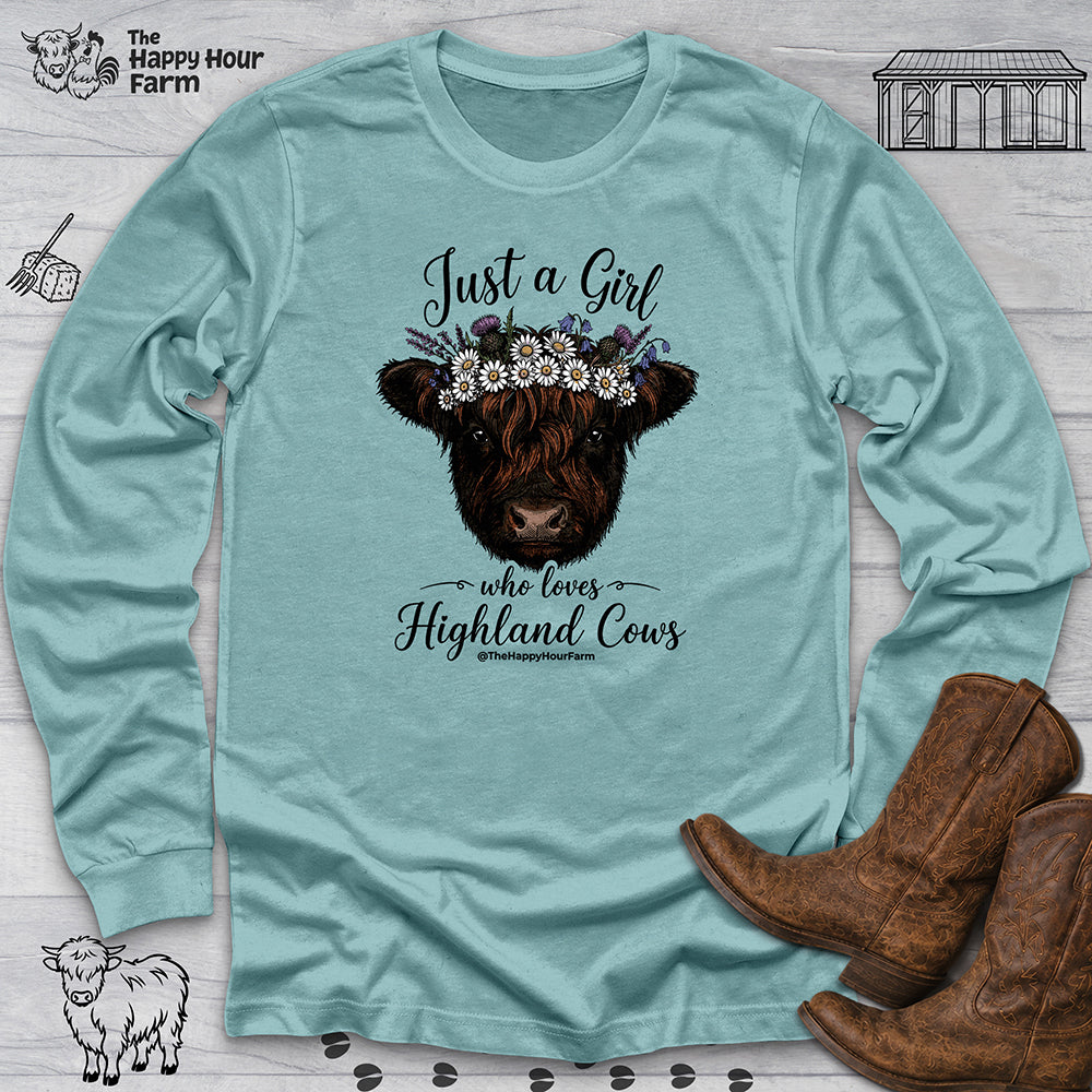 Just a Girl Who Love Highland Cow Long Sleeve