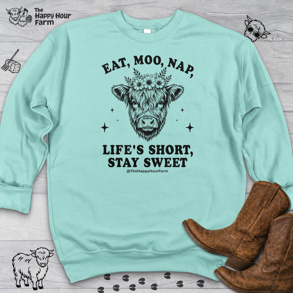 Eat, Moo, Nap Sweatshirt