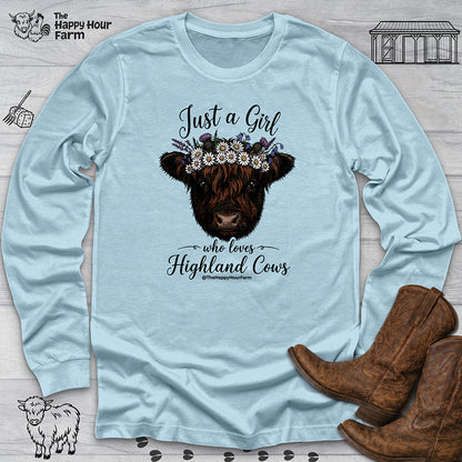 Just a Girl Who Love Highland Cow Long Sleeve