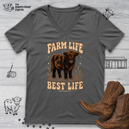 Farm Life Best Life V-Neck Tee