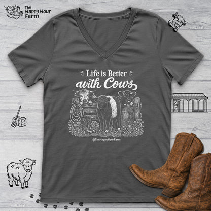 Life is Better with Cows V-Neck Tee