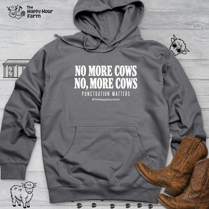 Punctuation Matters Cow Hooded Sweatshirt