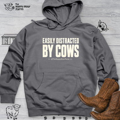 Easily Distracted by Cows Hooded Sweatshirt
