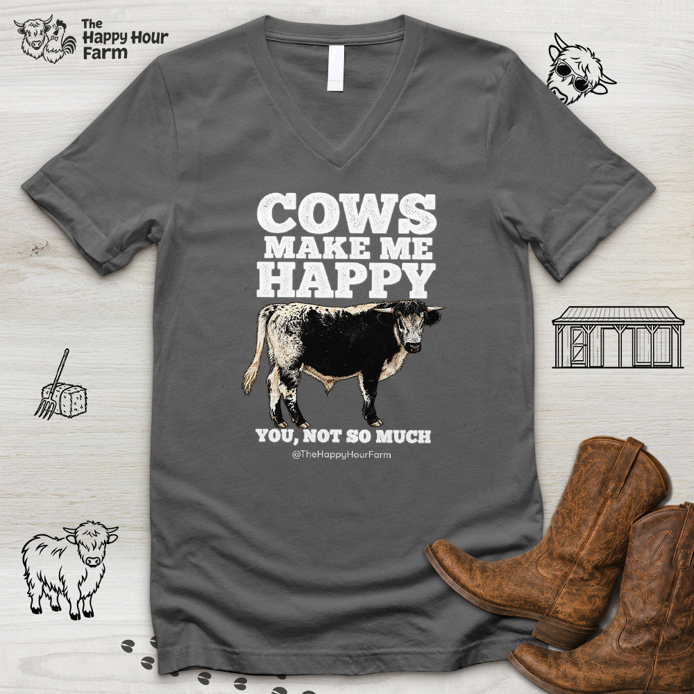 Cows Make Me Happy, You Not So Much V-Neck Tee