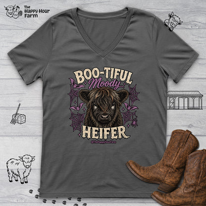 Bootiful Moody Heifer V-Neck Tee