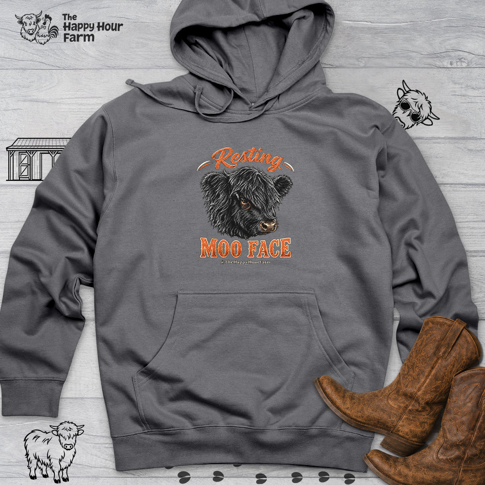 Resting MOO FACE Hooded Sweatshirt