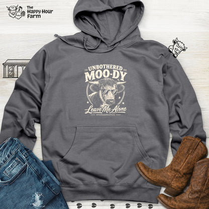 Unbothered Moo-Dy Leave Me Alone Hooded Sweatshirt