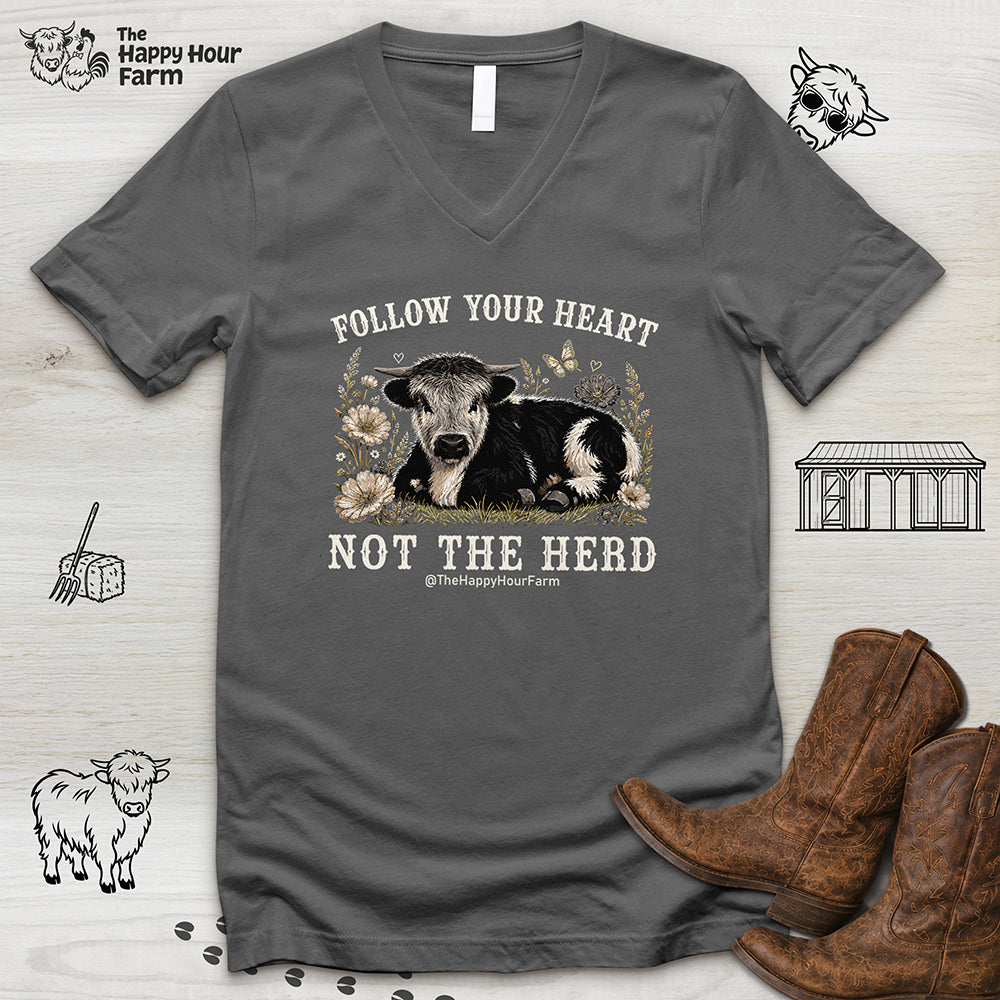 Follow Your Heart Not the Herd V-Neck Tee