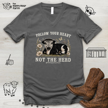 Follow Your Heart Not the Herd V-Neck Tee