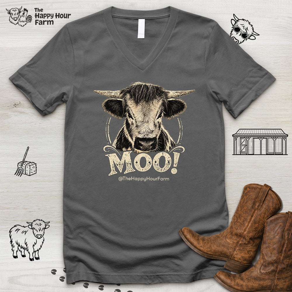 Moo! V-Neck Tee