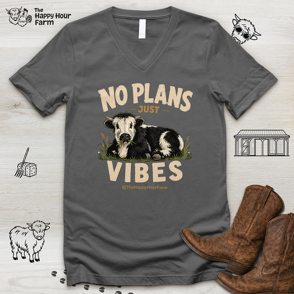 No Plan Just Vibes V-Neck Tee