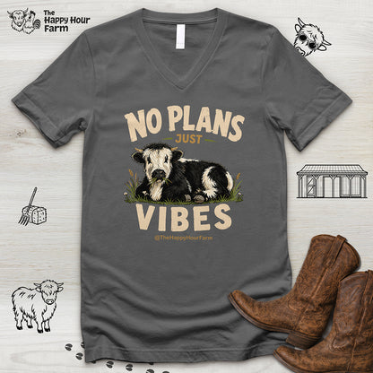 No Plan Just Vibes V-Neck Tee