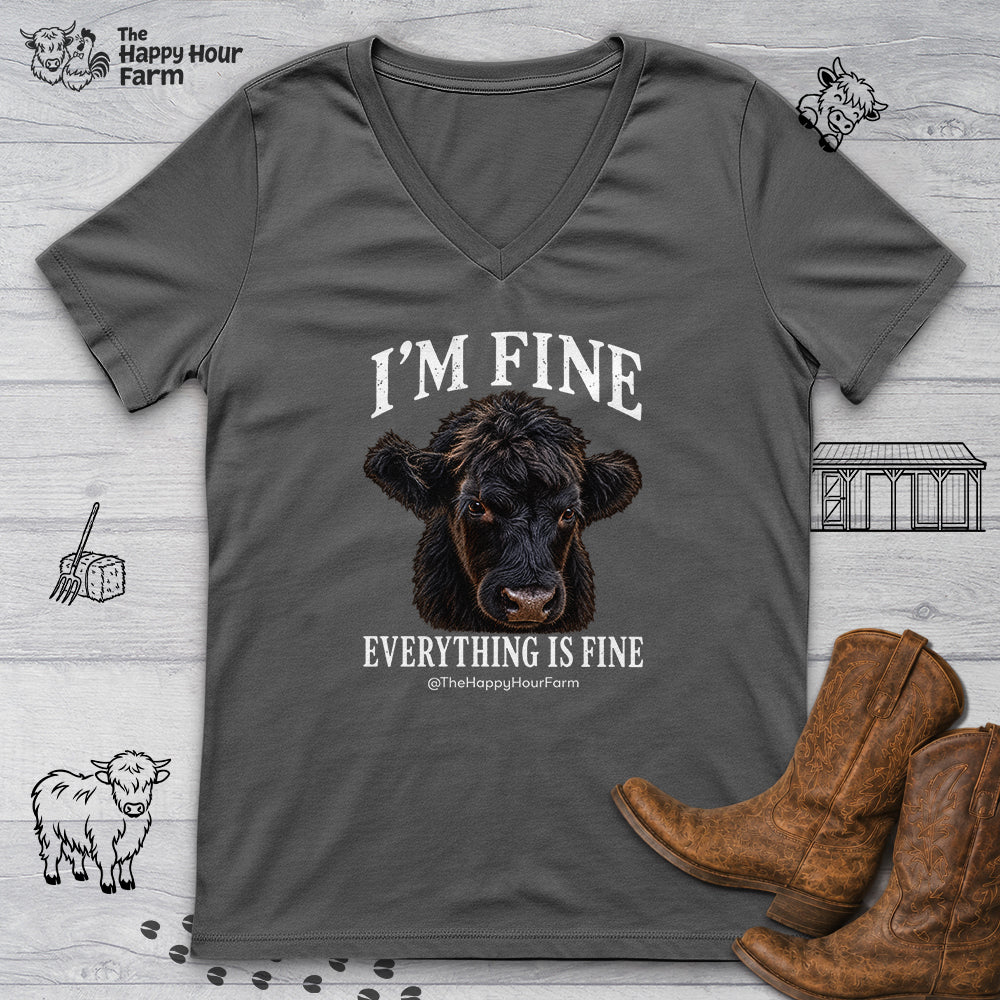 I'm Fine Everything Is Fine V-Neck Tee