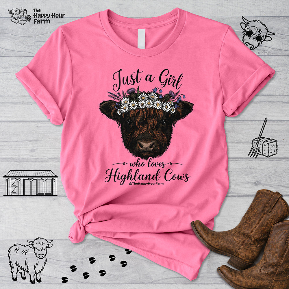 Just a Girl Who Love Highland Cow Unisex Tee