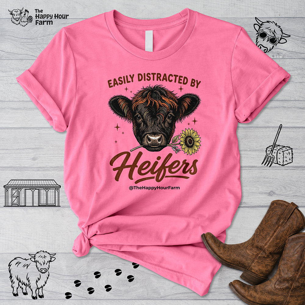 Easily Distracted by Heifer Unisex Tee