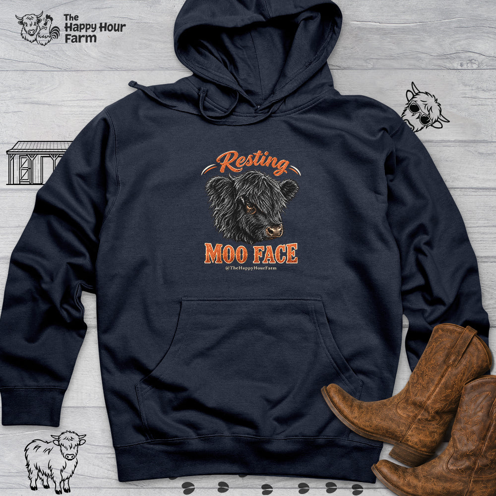 Resting MOO FACE Hooded Sweatshirt