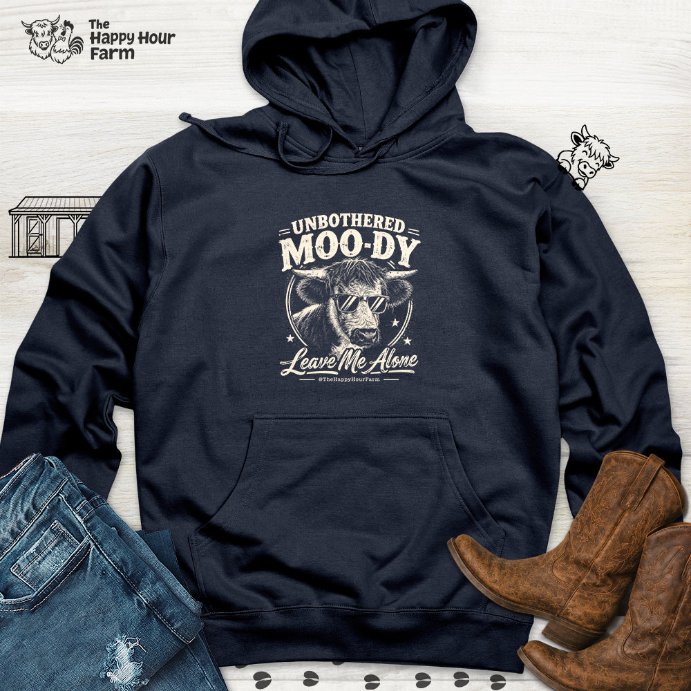 Unbothered Moo-Dy Leave Me Alone Hooded Sweatshirt