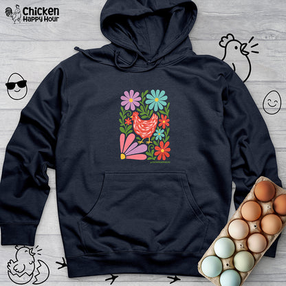 Chicken Blooms Hooded Sweatshirt