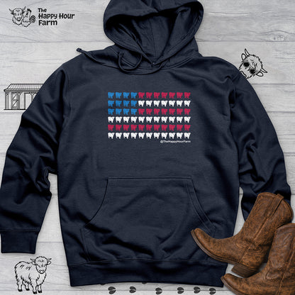 American Flag Cows Hooded Sweatshirt
