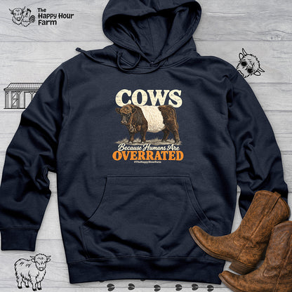 Cows Because Humans Are Overrated Hooded Sweatshirt