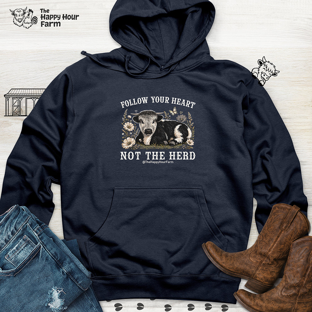Follow Your Heart Not the Herd Hooded Sweatshirt