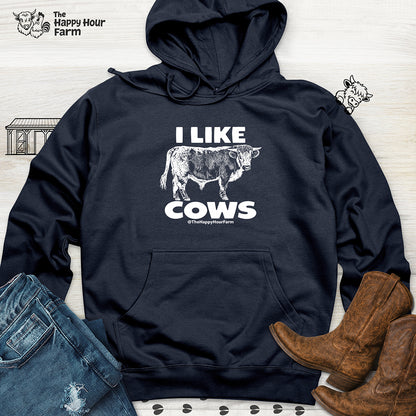 I Like Cows Hooded Sweatshirt