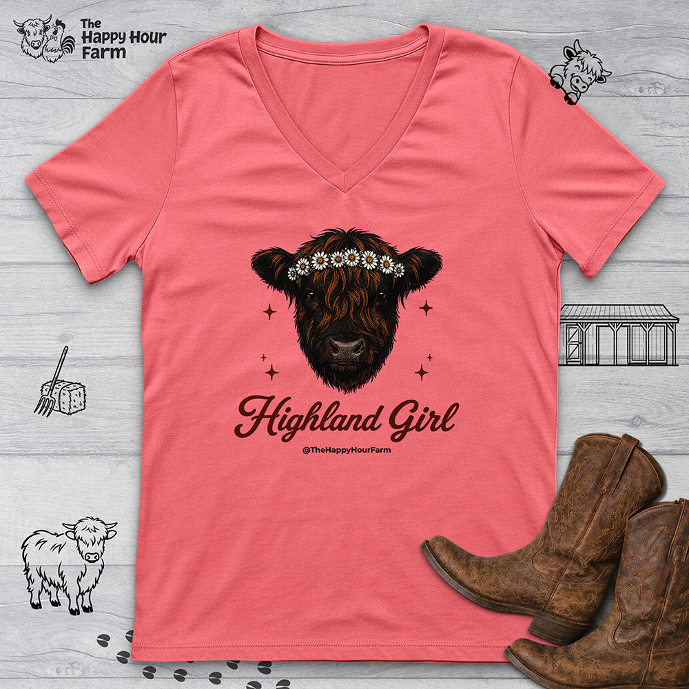 Highland Girl V-Neck Tee