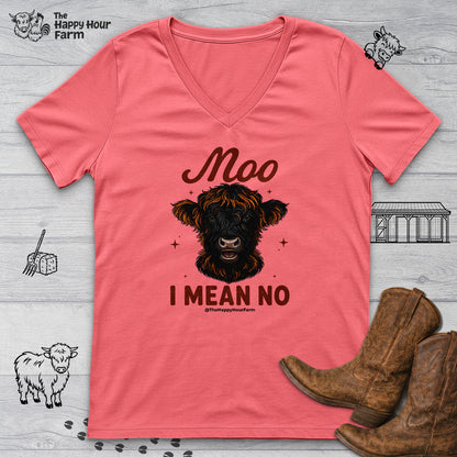 Moo I Mean No V-Neck Tee