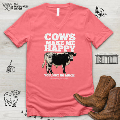 Cows Make Me Happy, You Not So Much V-Neck Tee